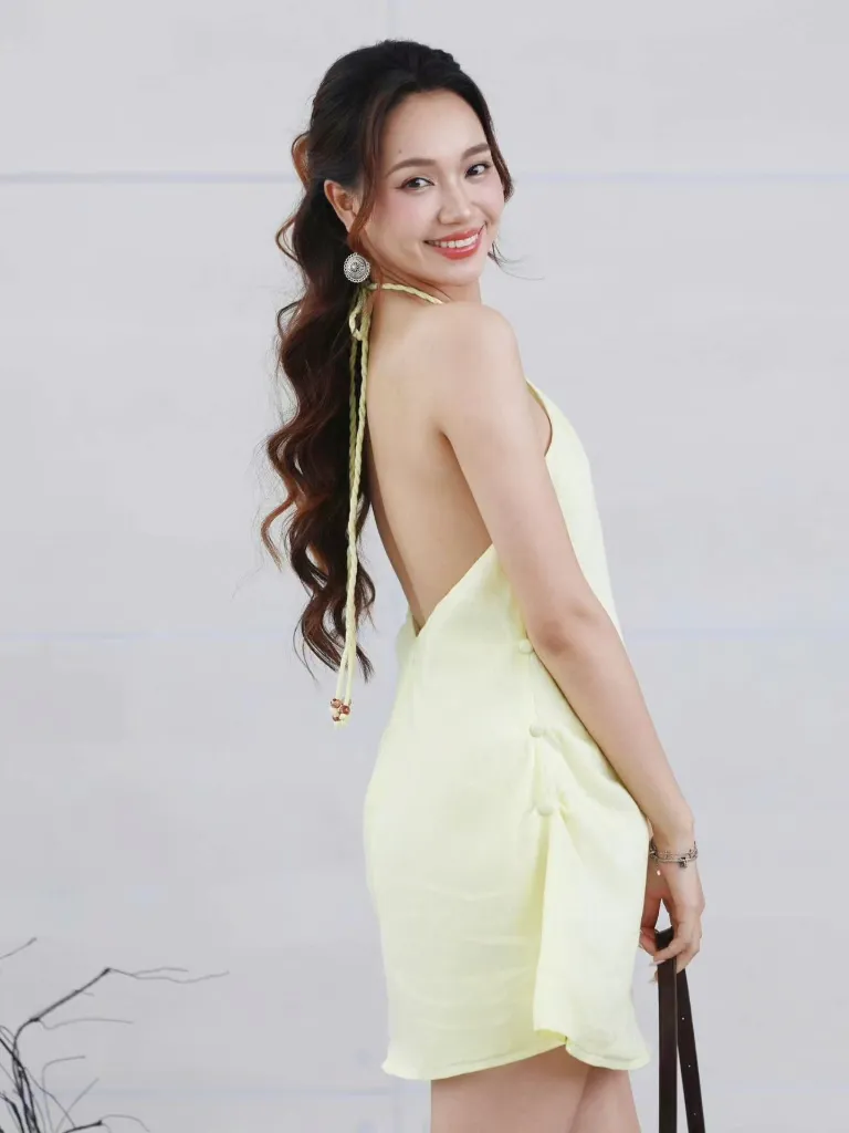 [L_GRACE_SHORT_XS] Grace - Pale Yellow Short Linen (XS)