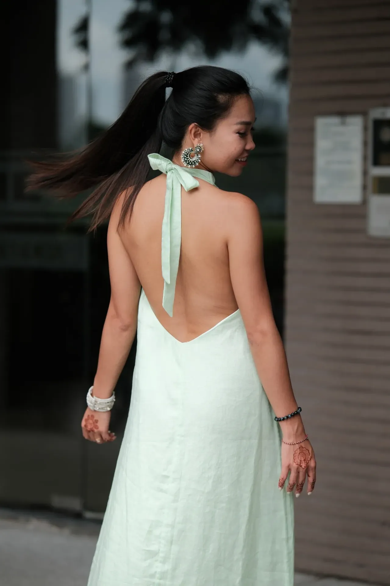 [L_BLOOM_SHORT_XS] Bloom - Pale Green Short Linen (XS)